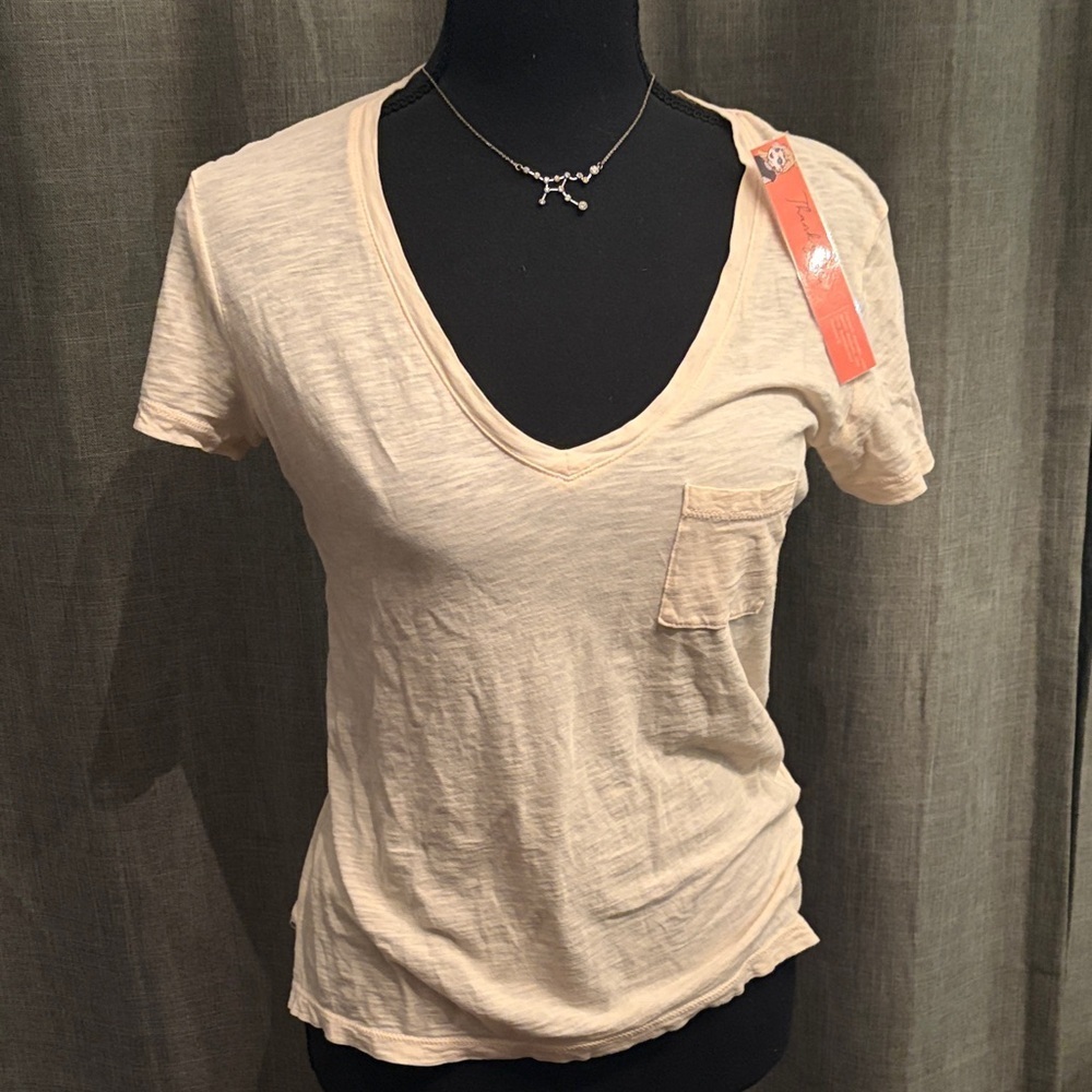 Madewell Everyday V-Neck Pocket Tee - Cream